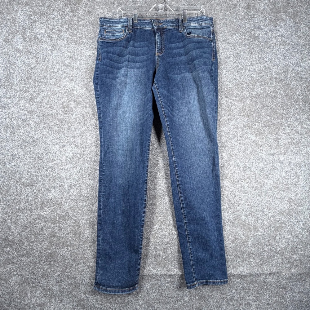 Kut‎ From The Kloth Toothpick Skinny Jeans Womens 16 Blue Mid Rise Stretch Denim